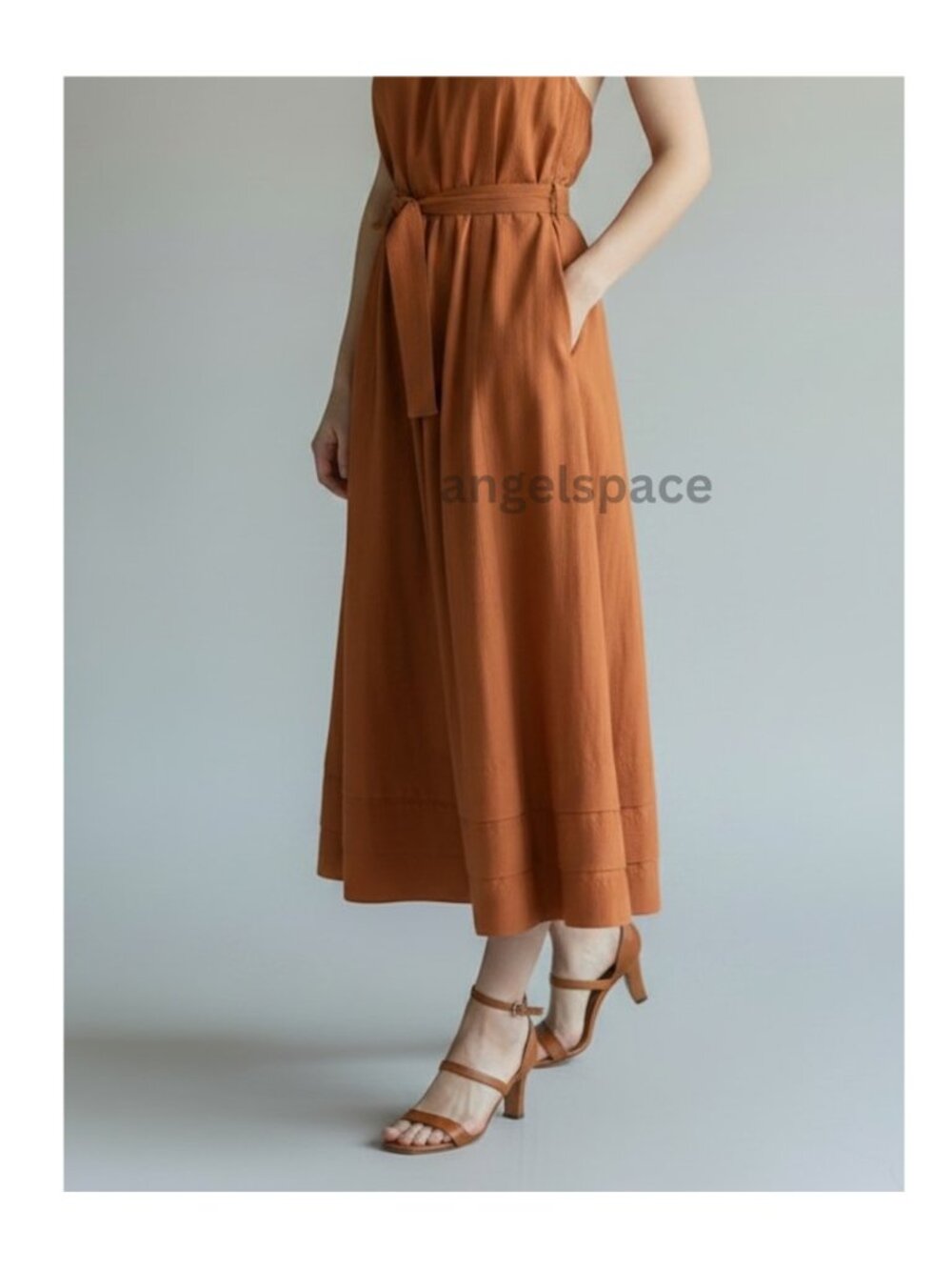 Ulla Johnson Joni Dress Clay Halter Midi Dress Cotton NWT Size 6 - Picture 13 of 14